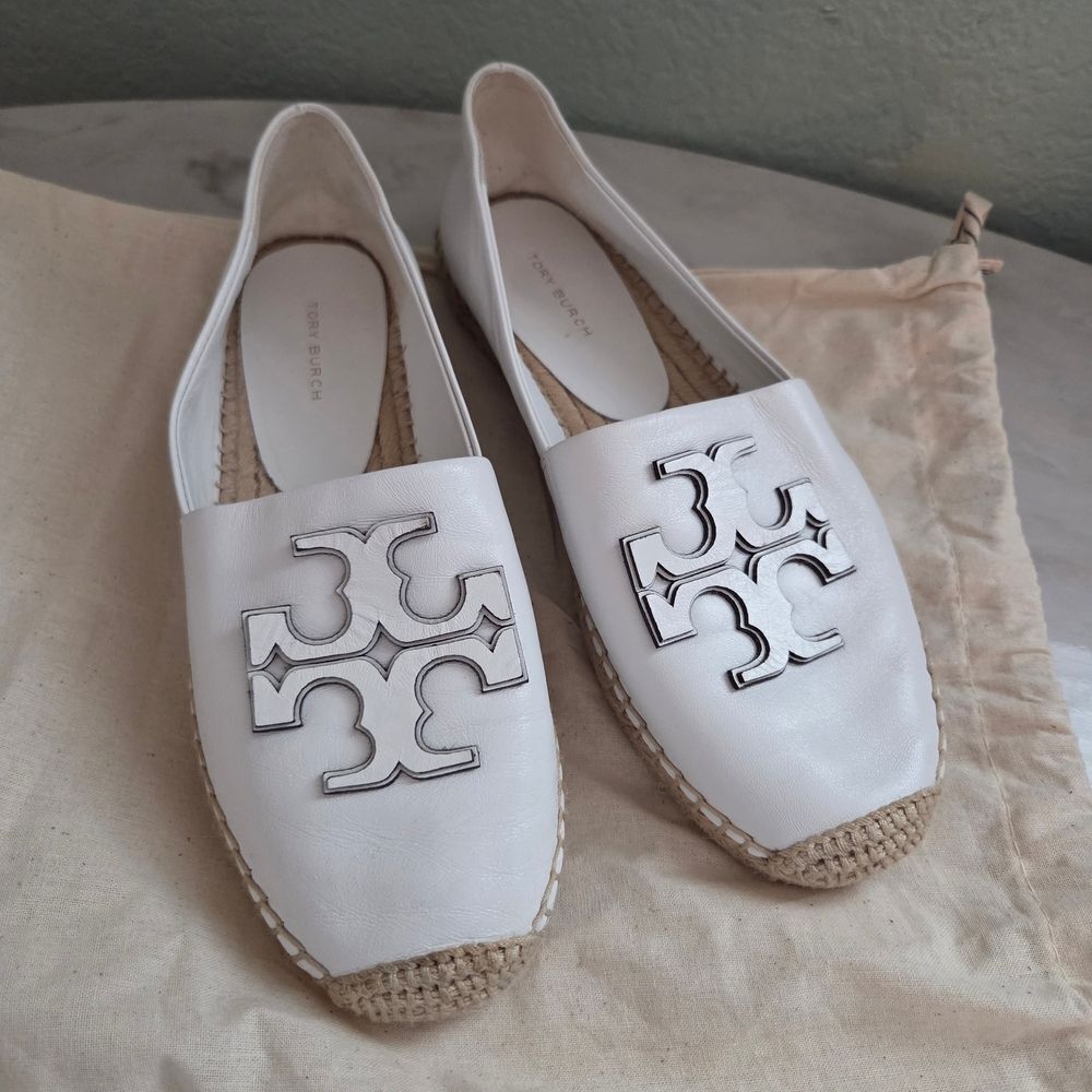 Tory Burch White Espadrille Flats